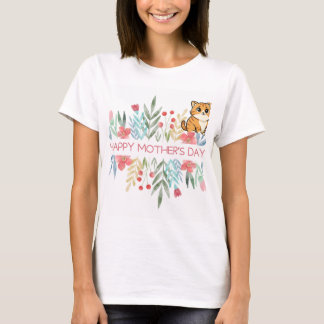 Camiseta Designo de dia das mães e gato