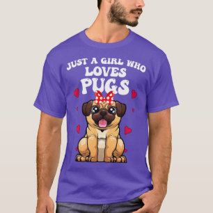 Camiseta Designs Cute Pug Para Mulheres Meninas Pet Dog Pup