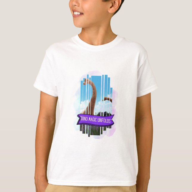 CAMISETA DESIGNS DE COTAS DE ANIMAIS DINOSSAUR (Frente)