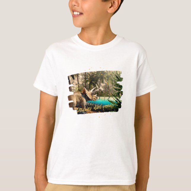CAMISETA DESIGNS DE COTAS DE ANIMAIS DINOSSAUR (Frente)
