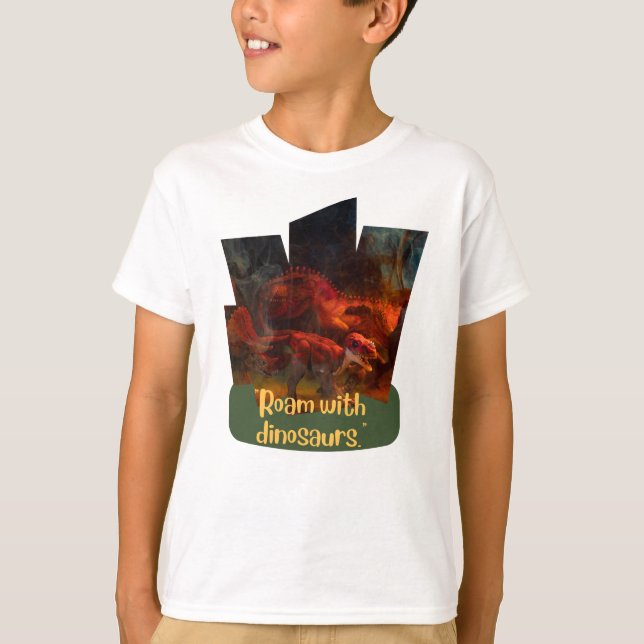 CAMISETA DESIGNS DE COTAS DE ANIMAIS DINOSSAUR (Frente)