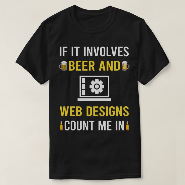 Camiseta Designs De Design De Cerveja E Web (Frente do Design)
