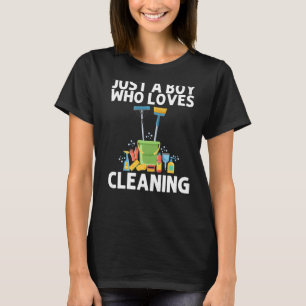 Camiseta Designs De Limpeza Para Rapazes, Limpador De Casa