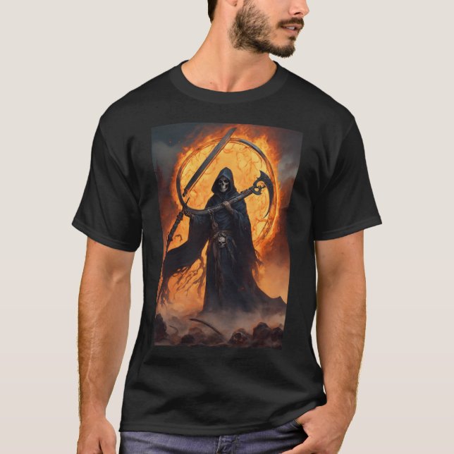 Camiseta Designs de metais mortais (Frente)