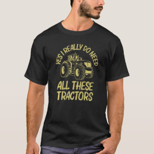Camiseta Designs De Trator Corta Para Homens, Fazenda De Ca