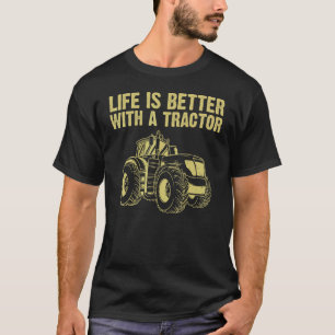 Camiseta Designs De Trator Corta Para Homens, Fazenda De Ca