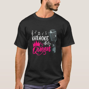 Camiseta Designs Karaoke Para Mulheres Meninas Cantando Mús