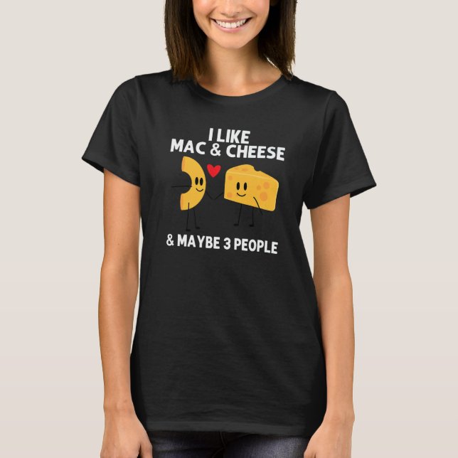 Camiseta Designs Mac E Queijo Para Mulheres Masculinas Comi (Frente)