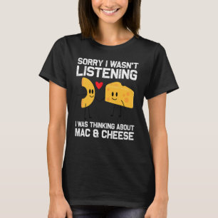 Camiseta Designs Mac E Queijo Para Mulheres Masculinas Comi