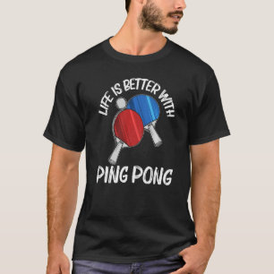 Camiseta Designs Ping Pong Para Homens Tênis Mesas