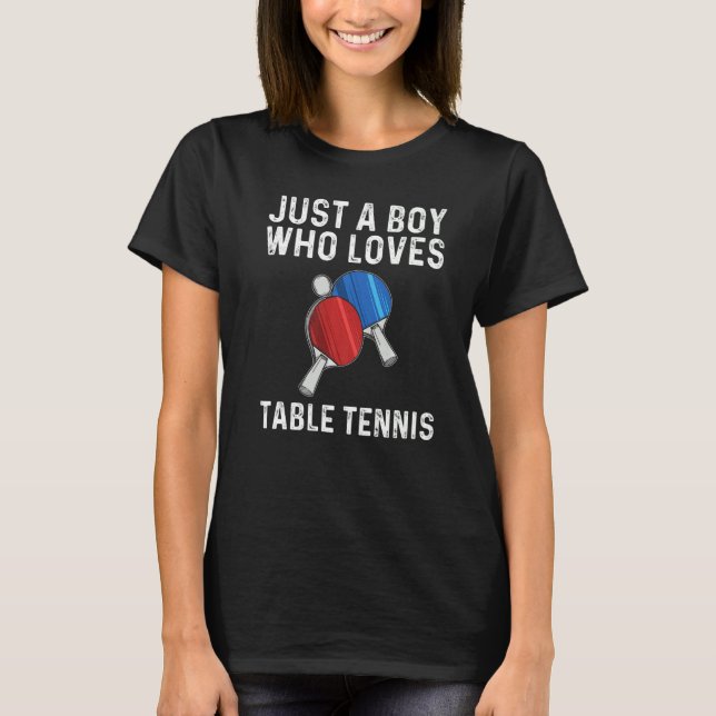 Camiseta Designs Ping Pong Para Rapazes Mesa Tênis (Frente)