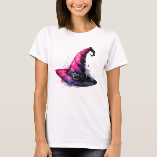 Camiseta Designs Rosa de Chapéu de Bruxa Magia
