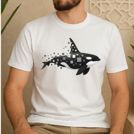 Camiseta Desintegração Digital Orca - Série Cyber Ocean