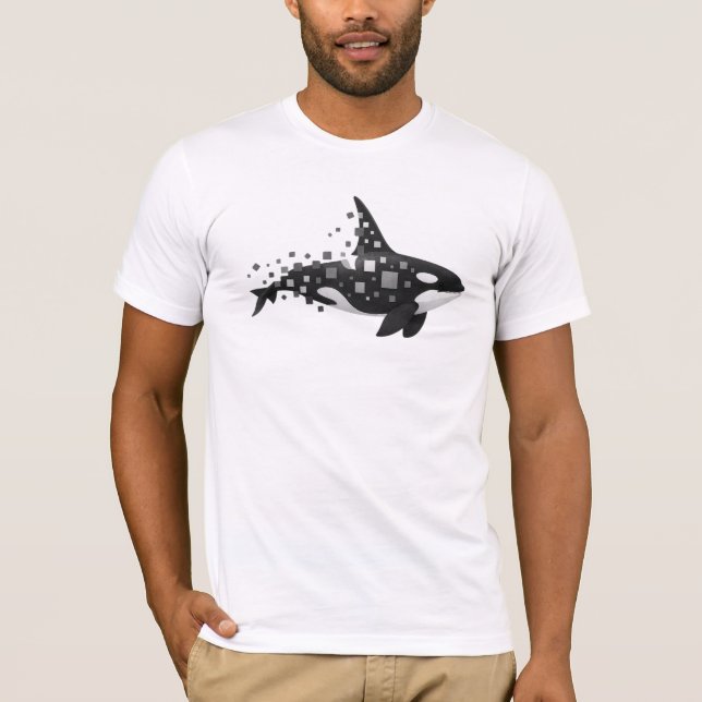Camiseta Desintegração Digital Orca - Série Cyber Ocean (Frente)