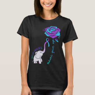 Camiseta Desistir da Feliz Sensibilização Suicida Apoio Grá