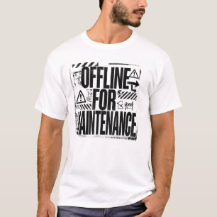 Camiseta DESLIGADO PARA MANUTENÇÃO Tipografia Brutalista