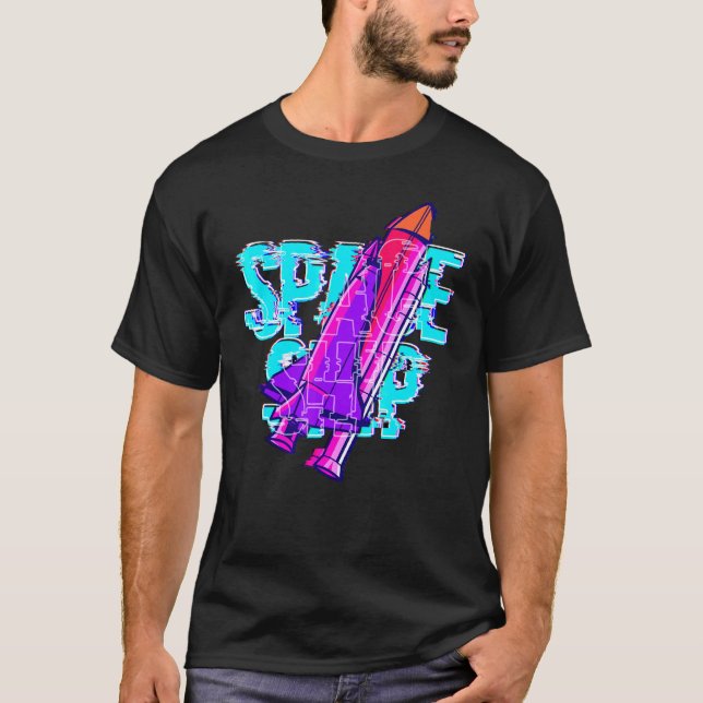 Camiseta Desligamento De Espaço Do Glitcore Com Envio De Es (Frente)
