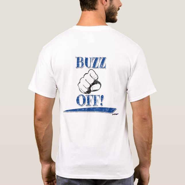 Camiseta Desligue! Azul - traseiro (Verso)