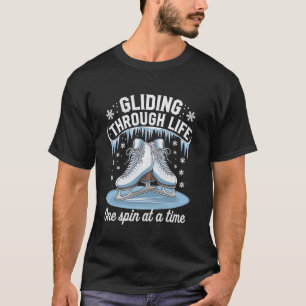 Camiseta Deslizando pela Vida Um Giro de Cada Vez Figura Sk