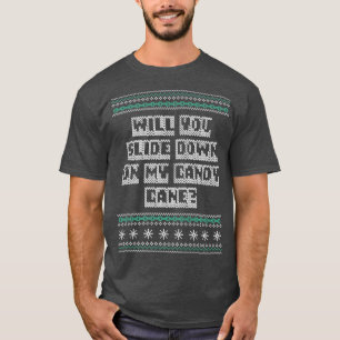 Camiseta Deslize-se para baixo em minha Piada de Natal Cand