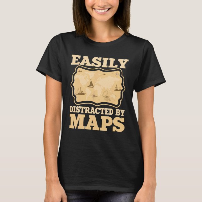 Camiseta Deslocado Facilmente Pelo Mapa De Professores Geog (Frente)