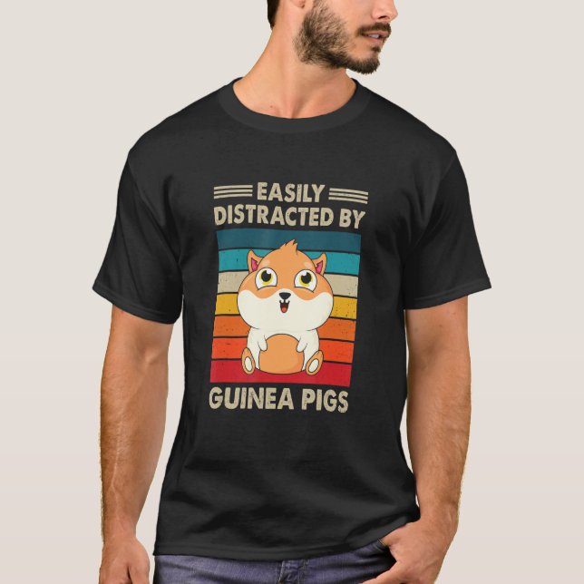 Camiseta Deslocado Facilmente Pelo Porco Amante de os anima (Frente)