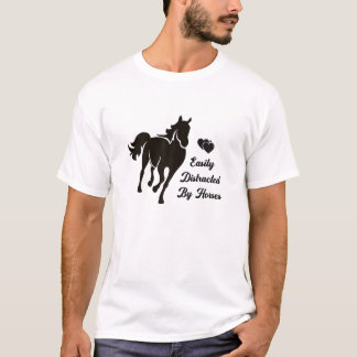Camiseta Deslocado Facilmente Por Cavalos Cavalos De Trás A