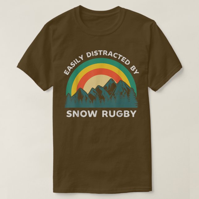 Camiseta Deslocado Facilmente Por Snow Rugby Engraçado Espo (Frente do Design)