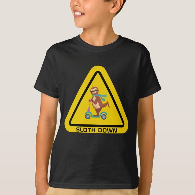 Camiseta Desmoronar | Modelo Engraçado de Patinete (Frente)