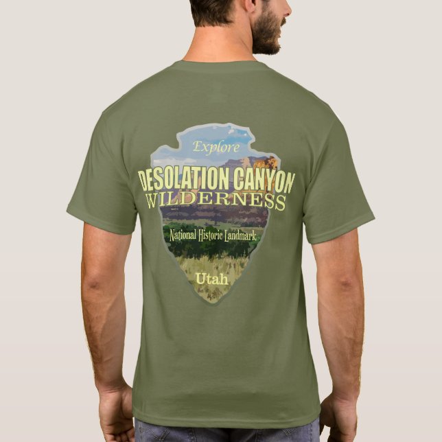 Camiseta Desolação Canyon WA (ponta de seta) (Verso)