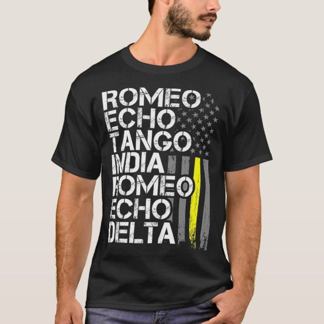 Camiseta Despache o Presente de Aposentação Linha Amarelo F (Frente)