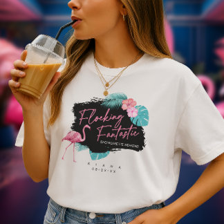 Camiseta Despedida de Solteira Flamingo Flocando Fantástico