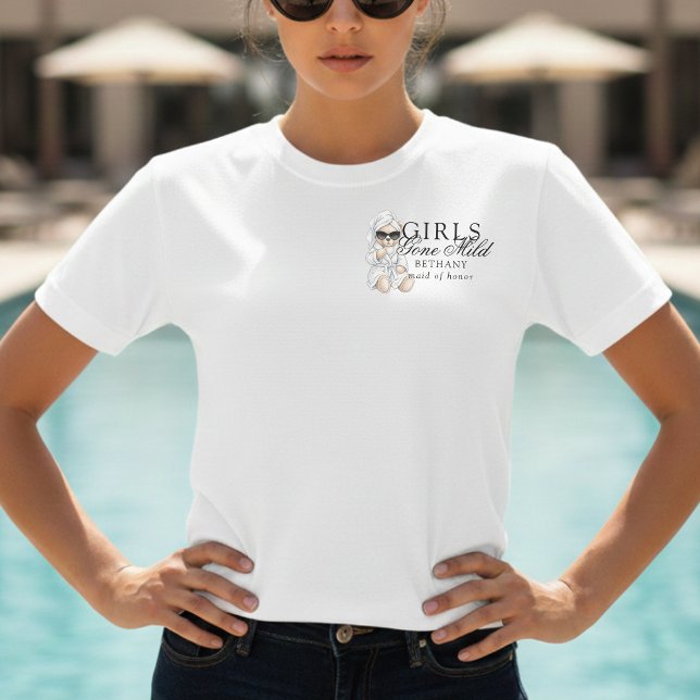 Camiseta Despedida de Solteira Urso Spa Garotas Moderadas (Not every bachelorette party needs to be wild—and that’s exactly the vibe of Girls Gone Mild!)