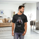 Camiseta Despedida de solteiro de fotos em branco preto do<br><div class="desc">Personalize e adicione uma foto no quadro circular. Adicionar um nome</div>