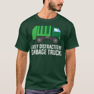 Camiseta Despejo Do Dia Do Lixo Facilmente Distraido Por Tr