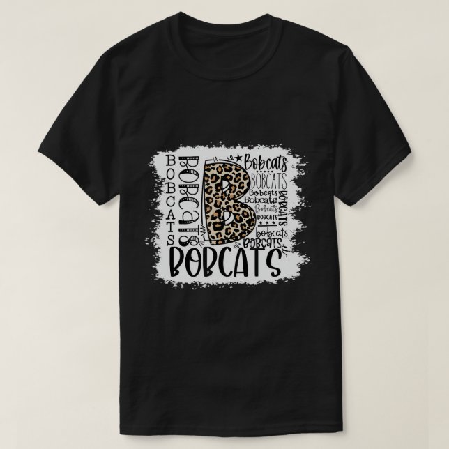 Camiseta Desportista de Bobcats School Sports Fan Team Spir (Frente do Design)