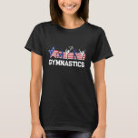 Camiseta Desportistas De Ginástica Rapariga Com Bandeira Pa<br><div class="desc">Desempenho de ginástica com bandeira dos EUA. Design de ginástica inspiracional e motivacional para ginasta de meninos e meninas. Esta mercadoria bonita é excelente para treinador de ginástica, atletas, mãe e pai orgulhosos. Perfeito para que a equipe de ginástica universitária e escolar vista durante a prática e o treinamento. presente...</div>