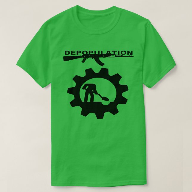 Camiseta Despovoamento: Engrenagem a trabalhar de (Frente do Design)