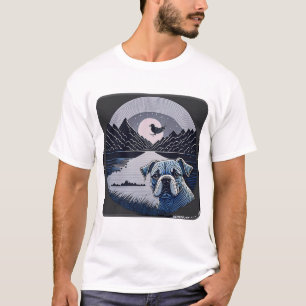 Camiseta "Destaque mínimo do Bulldog Preto com Limpo