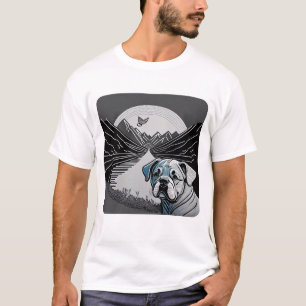 Camiseta "Destaque mínimo do Bulldog Preto com Limpo