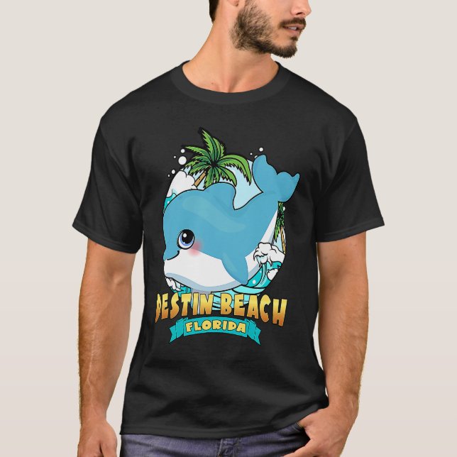 Camiseta DESTIN BEACH FLORIDA Cute Baby Dolphin Souvenir (Frente)