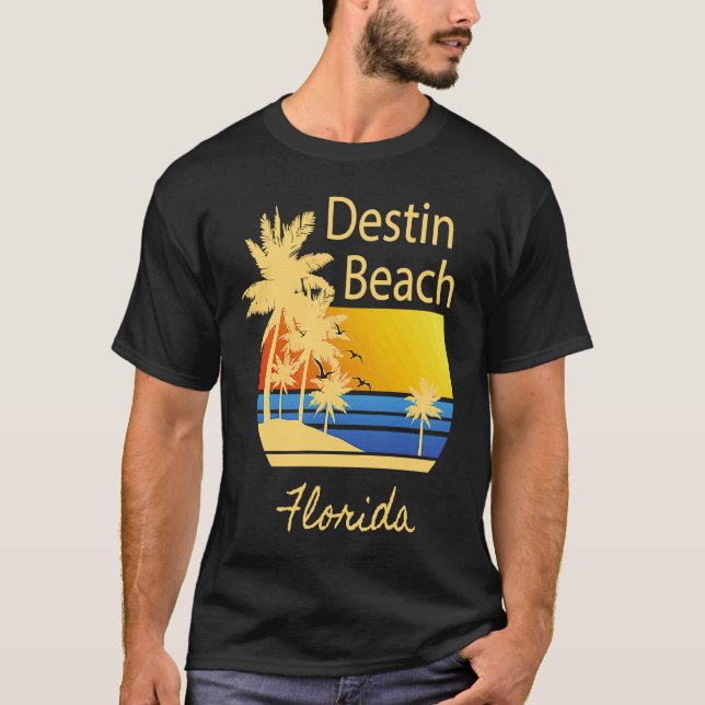 Camiseta Destin Beach Florida Souvenir  Graphic (Frente)