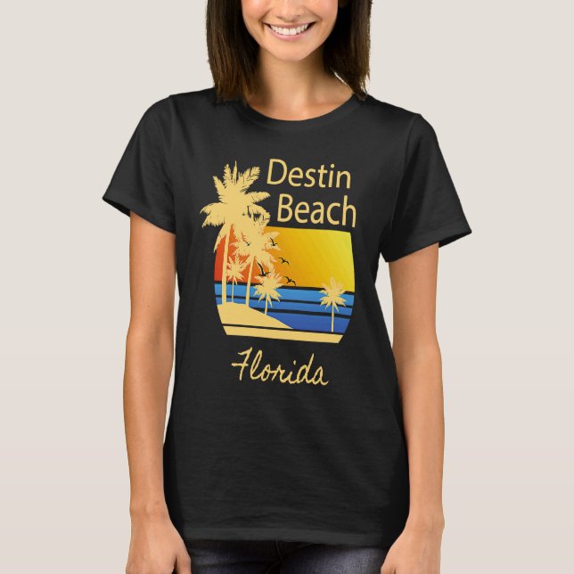 Camiseta Destin Beach Florida Souvenir  Graphic (Frente)