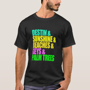 Camiseta Destin Florida Beaches Palm Trees Sunshine Vacatio