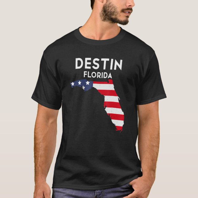 Camiseta Destin Florida EUA State America Viagem Floridian (Frente)