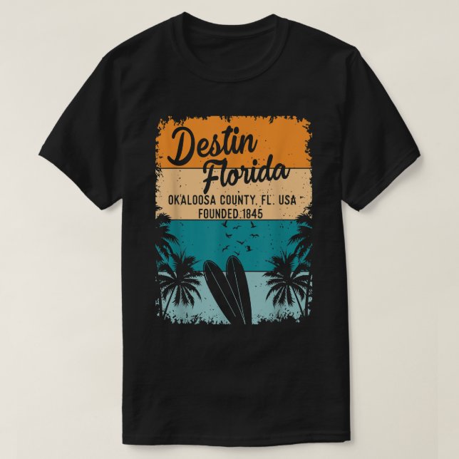 Camiseta Destin Florida FL Beach Souvenirs And Gifts Men Wo (Frente do Design)