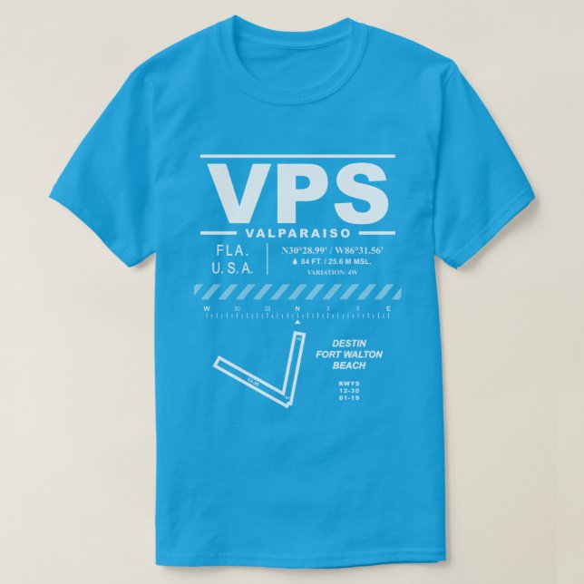 Camiseta Destin Fort Walton Beach Airport VPS (Frente do Design)