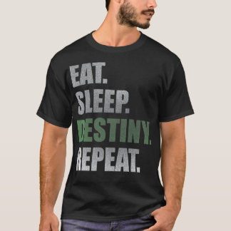 Camiseta Destino Comer Sono Destino Repetir Folha de Folha 