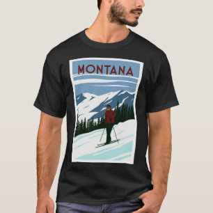 Camiseta destino de esqui de Montana