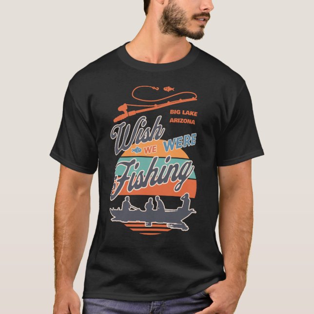 Camiseta Destino Personalizado Da Pesca Retro Sunset (Frente)